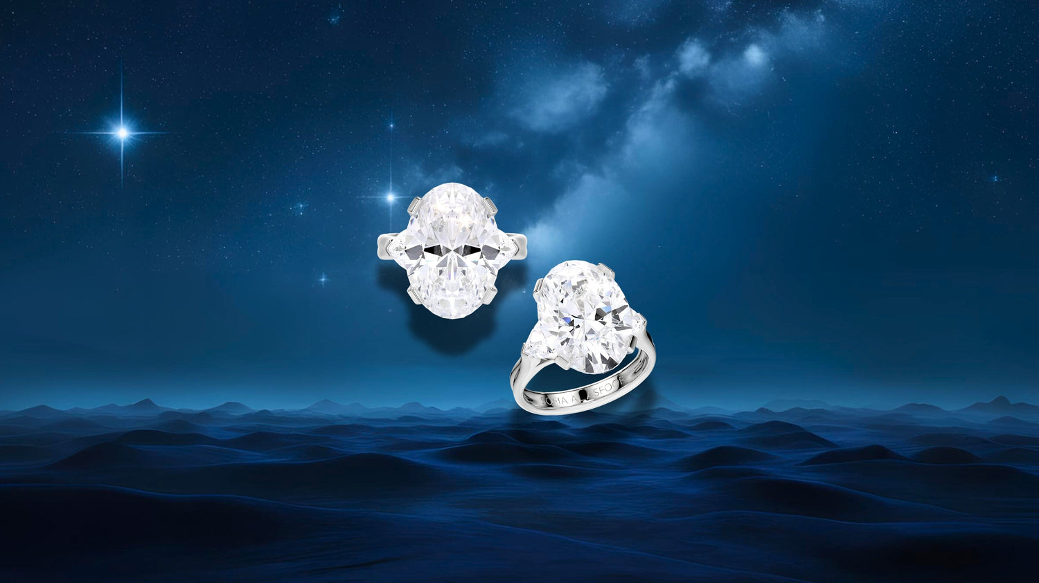 Al-Shi’ra Collection – Celestial Fire in Engagement Rings