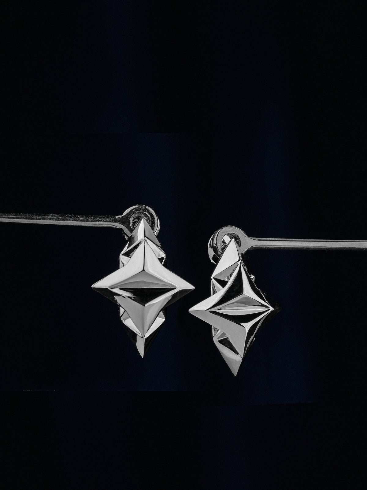 Athena Stud Earrings by Sofia Al Asfoor, 18K white gold 