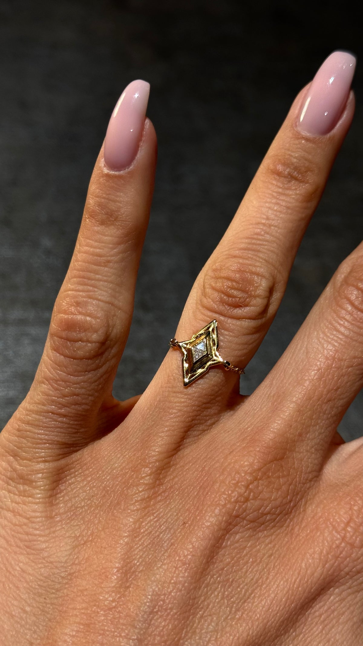 Aurelia Diamond Ring by Sofia Al Asfoor, 18K yellow gold 
