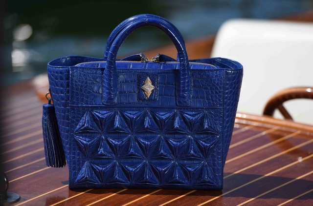 Blue Crocodile Handbag Sofia Al Asfoor